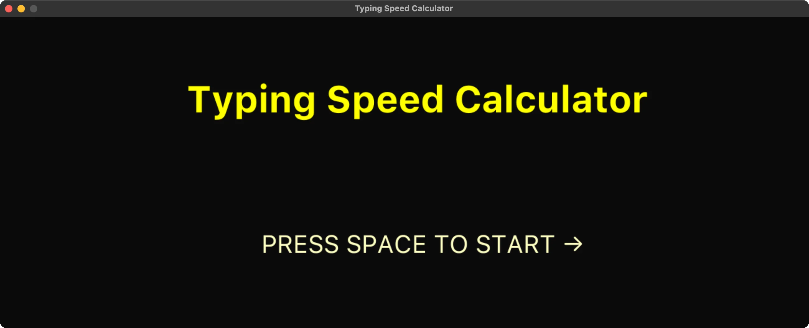 Typing Speed Calucator